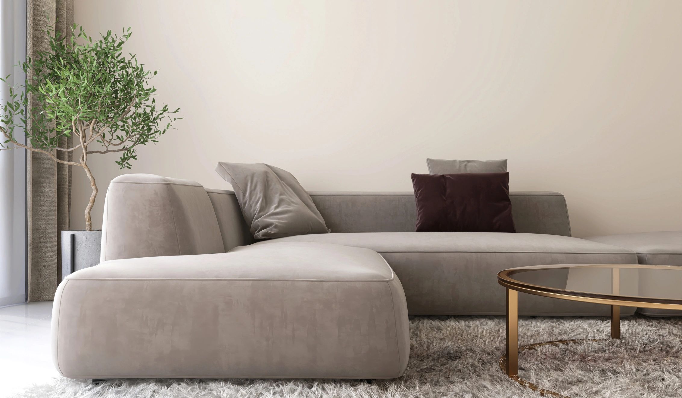 Modern interior with premium fine paint finish