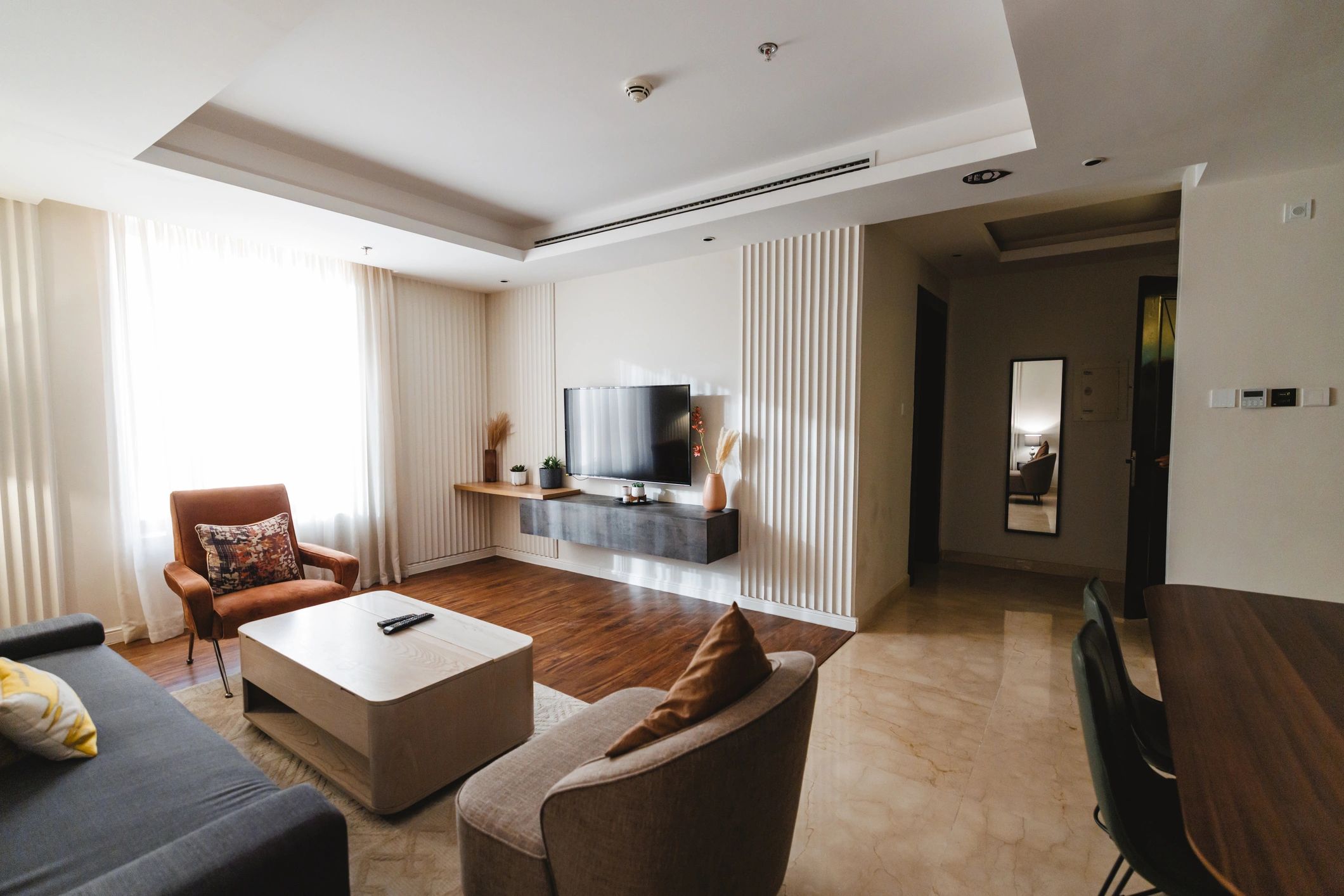Elegant room with polished interior finish details