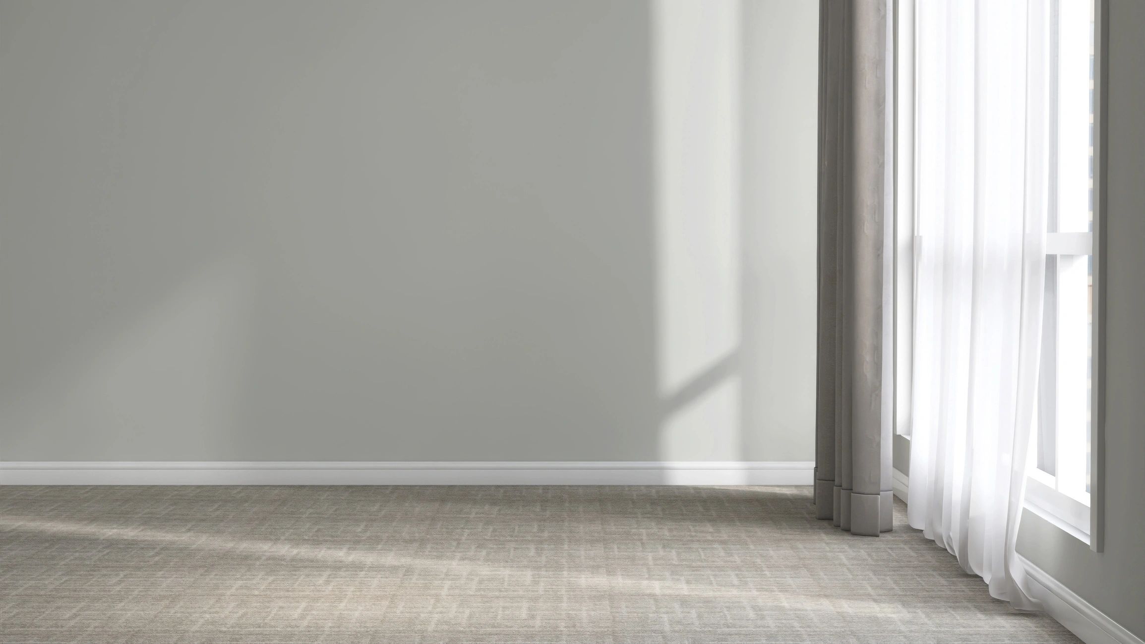 Minimal room with clean white wall finish